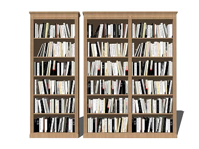 Modern Bookcase Bookshelf Books 3d model