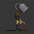 Industrial Style Metal Table Lamp With Gear Base And Pipe Structure Lampshade