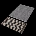 Stylish Square Rugs With Geometric Patterns Stripes And Woven Textures 3d model