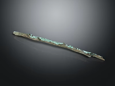 Long Wood Stone Decorative Strip With Natural Patina And Rustic Texture 3d model