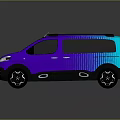 Citroen Van With Purple Blue Gradient Finish Modern Design Roof Rack And Alloy Wheels