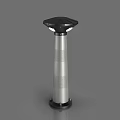 Outdoor Lamp With Black Top Silver Base And Two Circular Lights Design 3d model