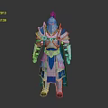 3D Rendered Ornate Blue And Silver Medieval Fantasy Armor With Metallic Texture