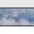 Abstract Blue Green White Painting With Soft Brushstrokes In Black Frame