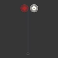 Modern Cone Shaped Pendant Lights Red And White With White Sphere And Metal Base