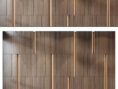 Natural Wood Grain Wall Panel Design With Intricate Joined Patterns And Texture 3d model