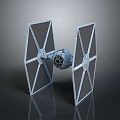 TIE Fighter Spacecraft Model With Angular Wings And Detailed Cockpit Design