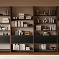 Bookcase Bookshelf Storage Rack Book Ornaments 3d model