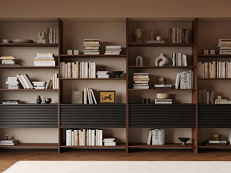 Bookcase Bookshelf Storage Rack Book Ornaments 3d model