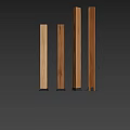 Wooden Columns With Natural Grain And Black Bases In Modern Interior Space