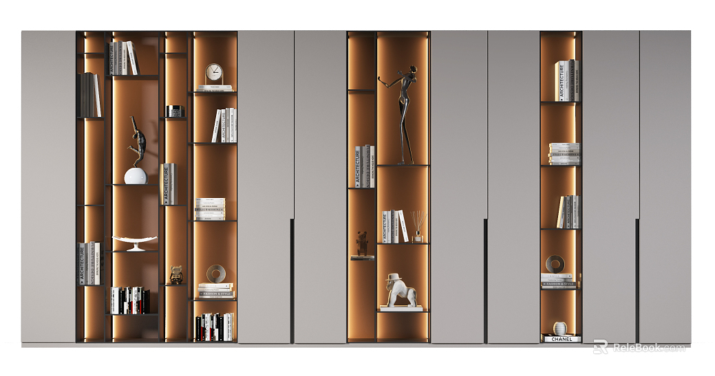 Modern bookcase texture