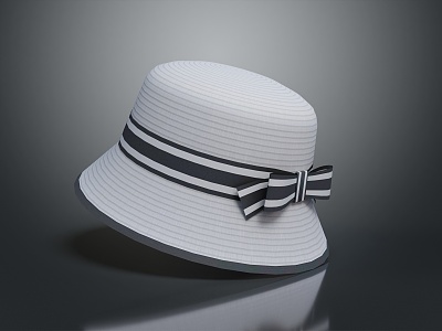 Modern Hat Summer Straw Hat Straw Hat Women's Straw Hat 3d model