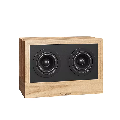 Allectra Wooden Speaker With Dual Black Drivers And Natural Wood Finish 3d model