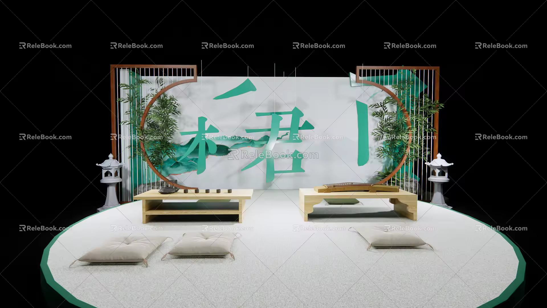 New Chinese-style Meichen Interactive Zone Meichen 3d model