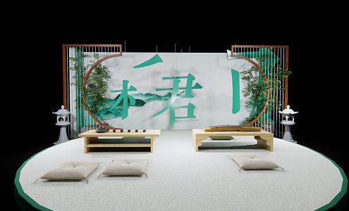 New Chinese-style Meichen Interactive Zone Meichen 3d model