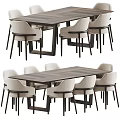 Dining table and chair combination 3d model