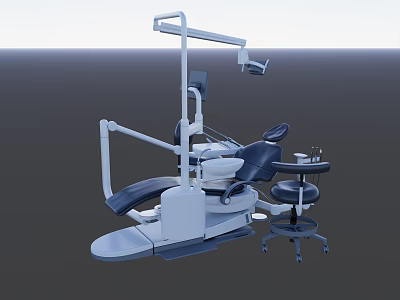 Professional Dental Medical Equipment Integrated Treatment Chair With Adjustable Seat LED Light And Instrument Tray 3d model