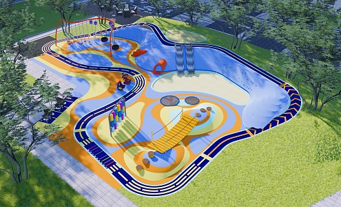 Modern Children's Play Area Children's Activity Venue 3d model