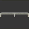 Modern Architectural Bridge Model With White Supports Glass Barrier And Gray Structure