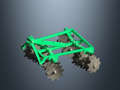 Modern disc harrow 3d model