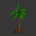 Small Potted Palm Tree With Green Leaves And Brown Trunk For Indoor Decor