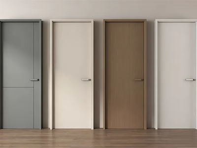 Modern Minimalist Hinged Doors in Various Colors for Home Interior Design 3d model