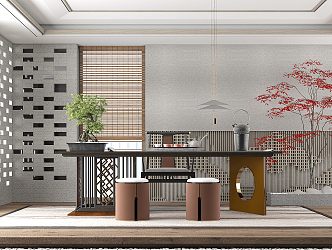 New Chinese Tea Room Tea Table 3d model