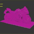 Green Sport Motorcycle With Black Accents On Display Mat Gray Background