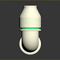 White Plastic Elbow Pipe Fitting With Green Rings For Hardware Tools 3d model