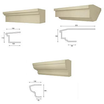 Simple European gypsum line gypsum line combination 3d model