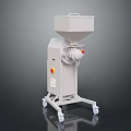 Beige Industrial Machine with Square Feeding Hopper Red Yellow Buttons and Wheels