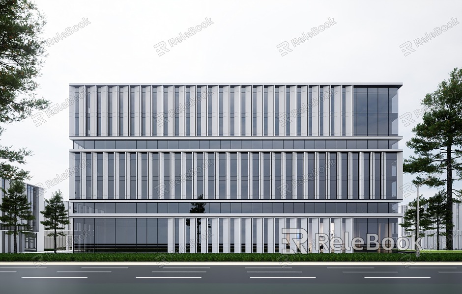 Modern Industrial Factory Building Multi-storey Factory Building Modern Factory Building Square Factory Building Multi-storey Office model