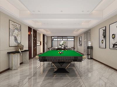 New Chinese-style recreation room, negative first floor hall model