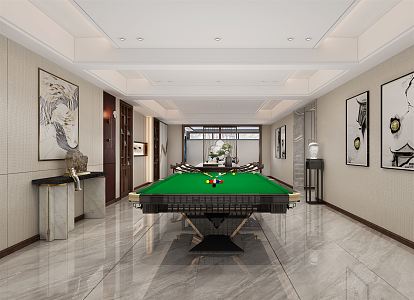 New Chinese-style recreation room, negative first floor hall 3d model