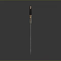 Ornate Medieval Sword With Curved Guard And Metallic Blade On Dark Background