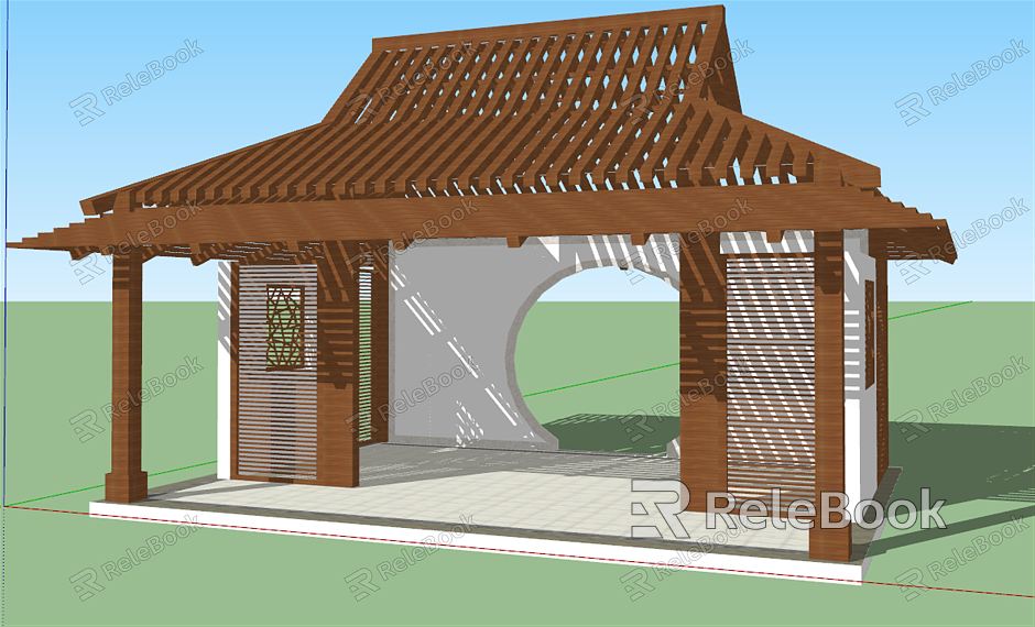 New Chinese Style Pavilion Characteristic Pavilion model