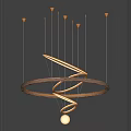 Modern Spiral Metal Chandelier With Circular Frame For Stylish Living Room