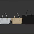 Stylish Fashionable Handbags In White Beige And Black With Top Handle Design For Everyday Use