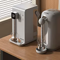 Modern Midea Instant Hot Water Dispenser With Digital Temperature Display On Wooden Table