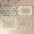 Square Rugs With Geometric Patterns Decorative Borders And Four Designs For Home Decor 3d model