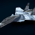 Gray Camouflage Fighter Jet With Twin Vertical Tails Sharp Nose Cockpit And Red Star Emblem