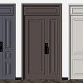 Modern Security Doors In Gray Brown And Beige With Panel Design And Secure Locks 3d model