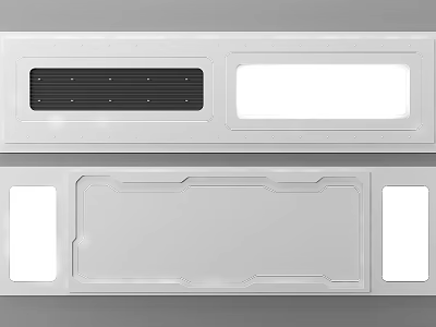 Modern Ceiling Design With Dual Section Panel Layouts And Lighting Features 3d model