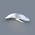 Modern White Sleek Curved Futuristic Structure With Smooth Surface Design 3d model