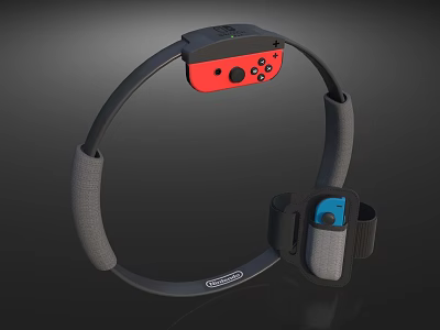 Fitness Sports Equipment with Red Controller Blue Accessory and Gray Strap Design 3d model