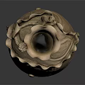Elegant Light Brown Ceramic Vase With Lotus Shaped Design And Carved Natural Texture