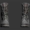 Rugged Gray High Top Boots with Laces and Thick Wear Resistant Soles