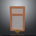 Modern Orange Storage Cabinet With Two Compartments Transparent Panel Doors And Gold Casters