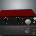Red Electronic Device With Sleek Design Knobs Indicator Lights And Ports 3d model