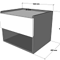 Modern Bedside Table With Drawer Open Shelf And 500mm 400mm Dimensions